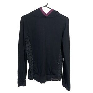 Smartwool 100% Merino Wool Base Layer Hoodie Sweater Women's M Black Soft Cozy